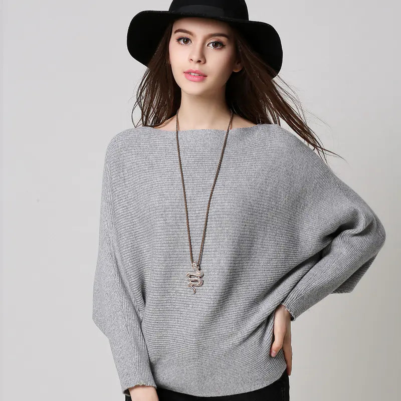 Women's Loose Long-Sleeved Knitted Pullover Sweater