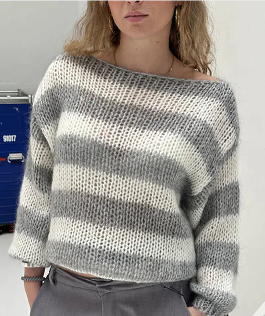 Soft Stripe Knit Pullover