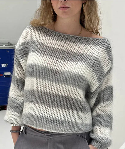 Soft Stripe Knit Pullover